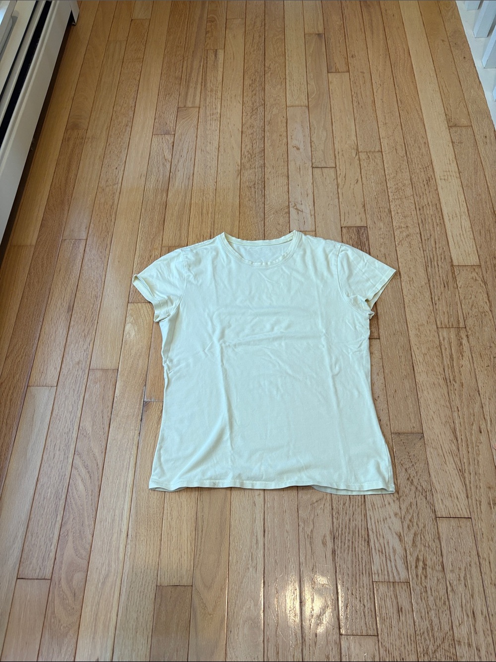 Classic Women's Crewneck T-Shirt in Pale Yellow